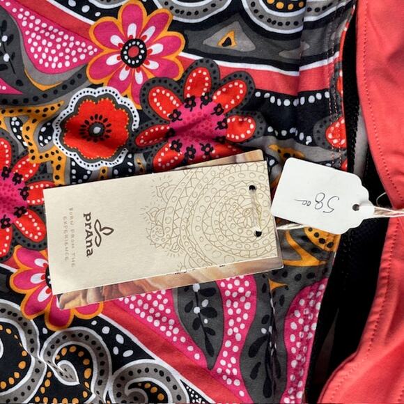 Prana Tops - prAna Coral Malibu Shiloh Top L Shelf Bra Paisley Floral Yoga Activewear Workout